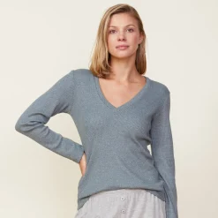 MONROW Thermal Long Sleeve V Neck GREENGREY Online